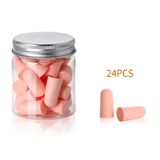 Noise Reduction Sleep Earplugs – 24-Piece Set PU Sponge Reusable Earplugs for Snoring & Sound Insulation