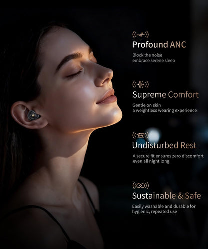 Reusable Noise-Cancelling Ear Plugs (45dB) – Sleep Earplugs with 8 Eartips & Travel Case (Black)
