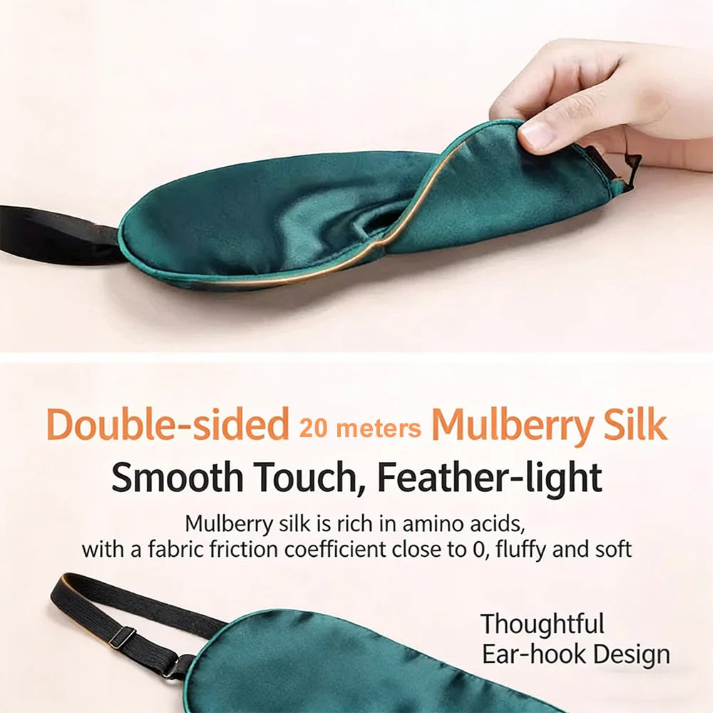 Silk Sleep Mask – Pressure-Free, Adjustable & Breathable Blackout Eye Mask for Restful Sleep