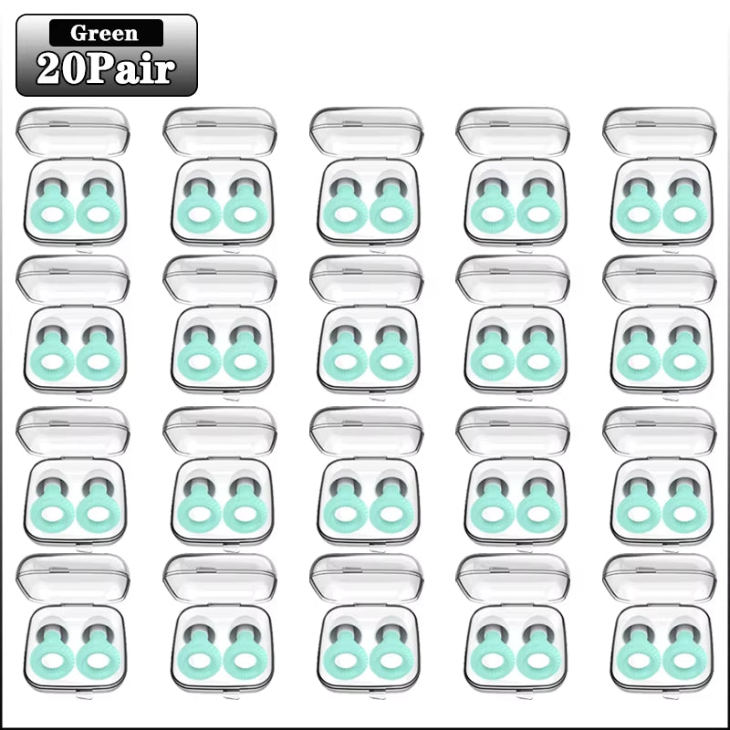 Soundproof Silicone Sleep Earplugs – 20 Pairs Noise-Cancelling Ear Plugs for Sleep, Study & Focus