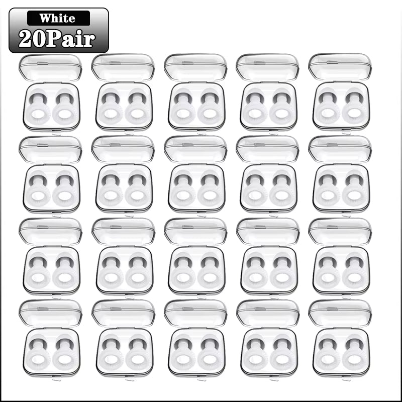 Soundproof Silicone Sleep Earplugs – 20 Pairs Noise-Cancelling Ear Plugs for Sleep, Study & Focus
