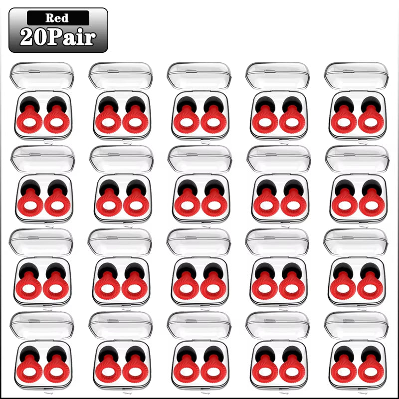 Soundproof Silicone Sleep Earplugs – 20 Pairs Noise-Cancelling Ear Plugs for Sleep, Study & Focus