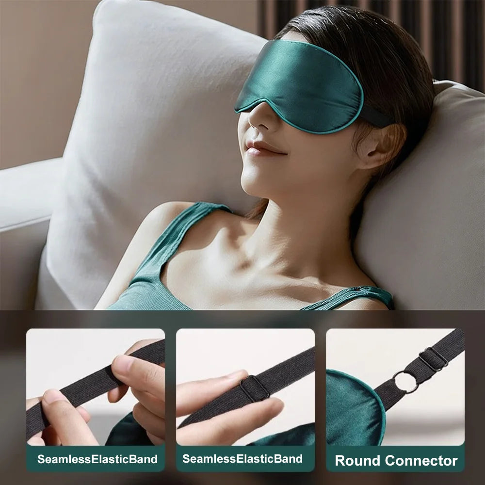 Silk Sleep Mask – Pressure-Free, Adjustable & Breathable Blackout Eye Mask for Restful Sleep