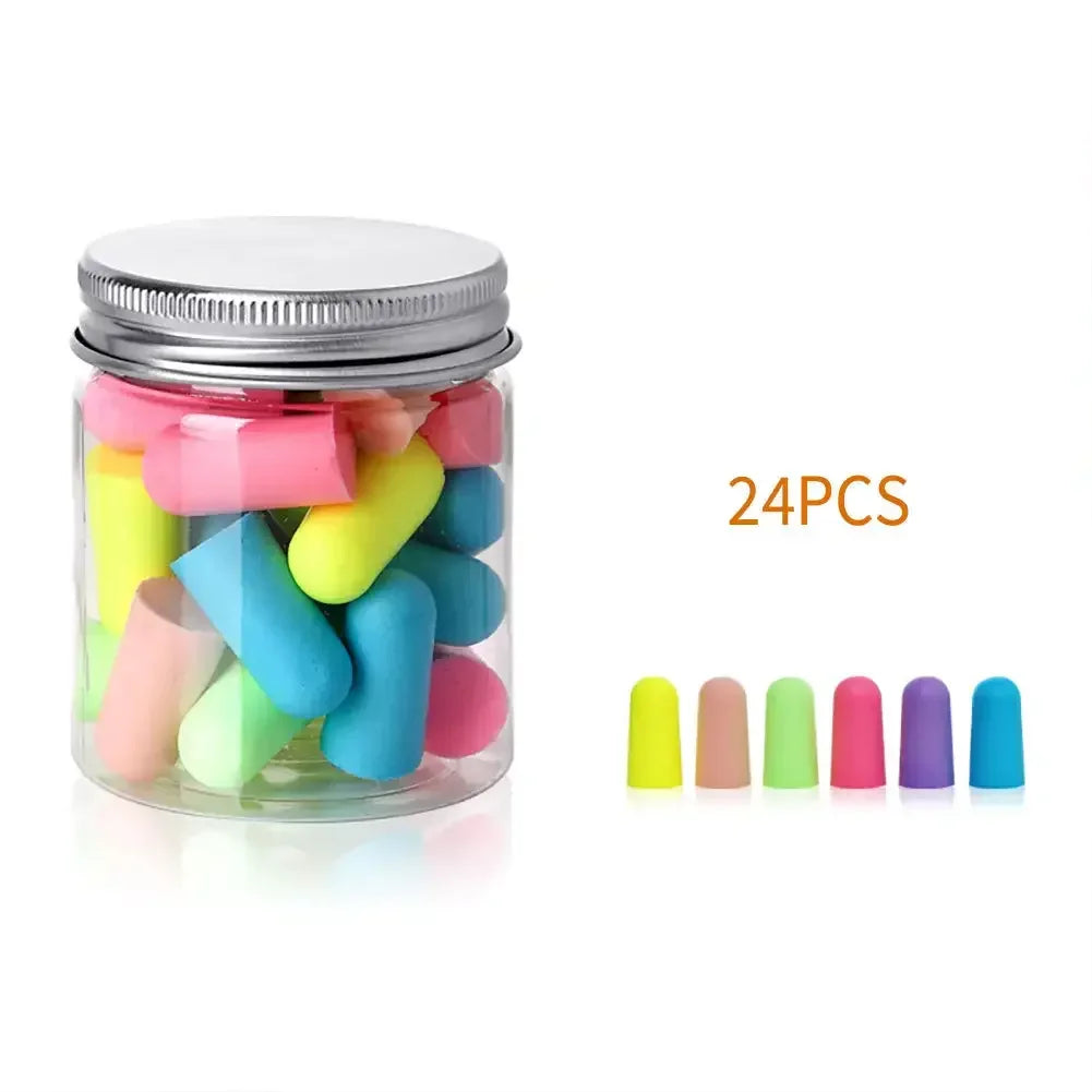 Noise Reduction Sleep Earplugs – 24-Piece Set PU Sponge Reusable Earplugs for Snoring & Sound Insulation