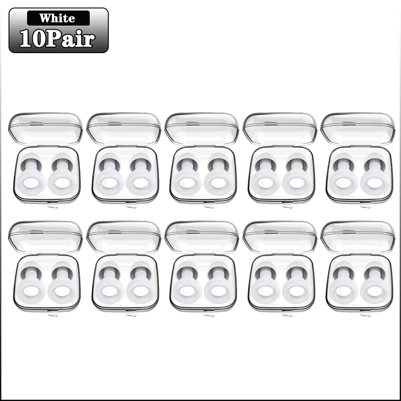 Soundproof Silicone Sleep Earplugs – 20 Pairs Noise-Cancelling Ear Plugs for Sleep, Study & Focus