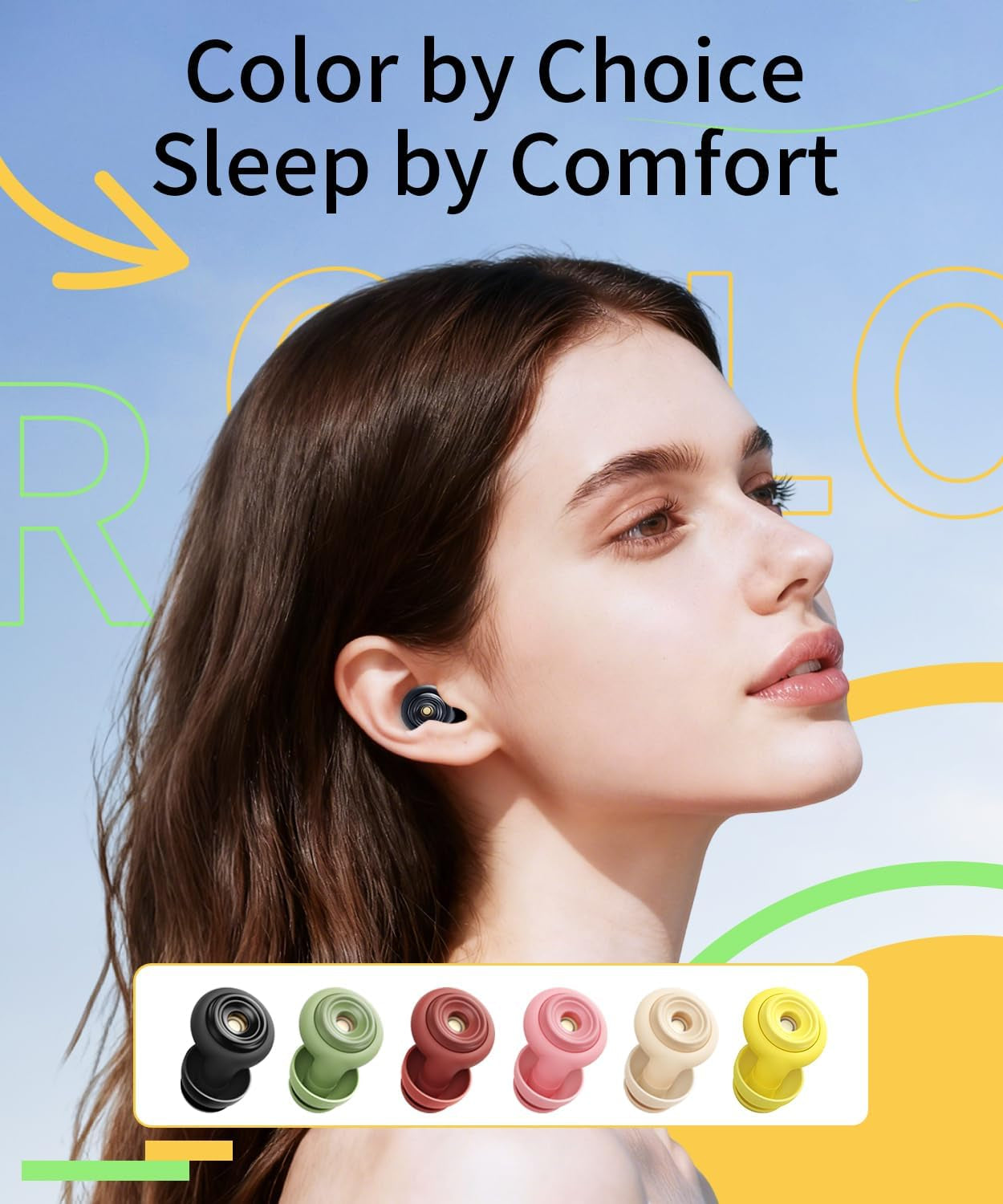 Reusable Noise-Cancelling Ear Plugs (45dB) – Sleep Earplugs with 8 Eartips & Travel Case (Black)